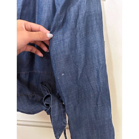 Cloth & Stone Chambray Wrap Front Top Medium - Picture 5 of 5